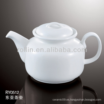 Sano duradero de porcelana blanca horno seguro tetera con tapa